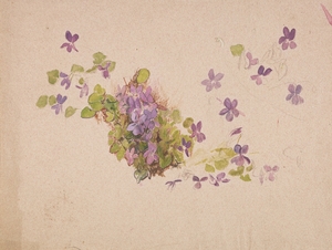 Study of Small Purple Flowers and Leaves
