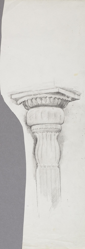 India: Study of Column, Possibly from a Cave Temple