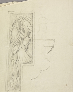 Study of Column (?) with Floral Decoration