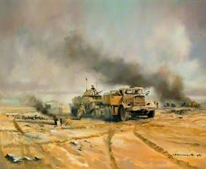 Diamond 'T' Recovering Tank on Battlefield, North Africa