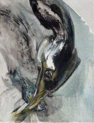 Cormorant with Fish Underwater III