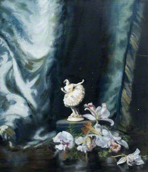 Dancer and Orchids with Curtain