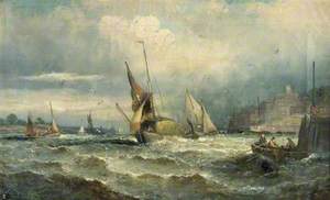 Thames Barges in an Estuary in Choppy Weather (possibly off Leigh-on-Sea)