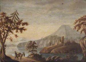 Coastal Landscape with Volcano