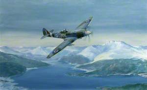 Spitfire F.21 of No. 602 Squadron (City of Glasgow) over Loch Lomond in 1948