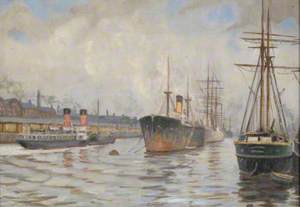 Vessels on the River Clyde at Broomielaw
