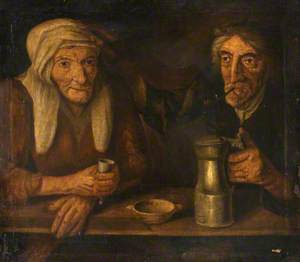 An Old Couple Drinking