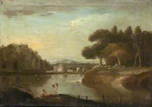 River Scene with Bathers