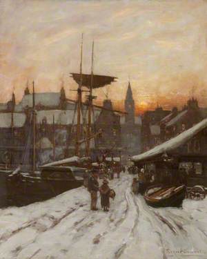 A Winter Sunset, Mid Quay, Greenock, 1888