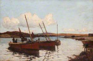 River Scene with Fishing Boats