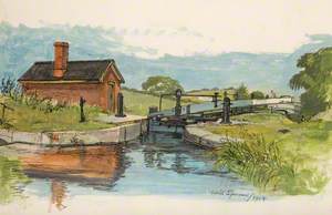 Landscape with Lock Gates and Building