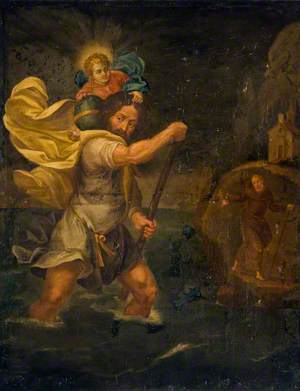 St Christopher, Carrying the Infant Christ across a Stream