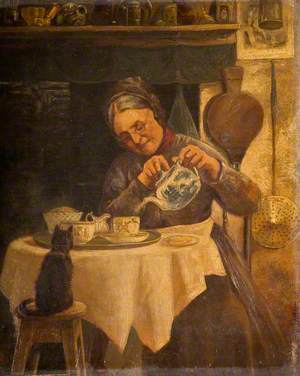 Old Woman Pouring Tea