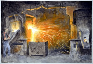 Draining Slag from the Furnace