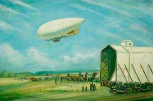 First Airship Flight from Cardiff to London by E. T. Willows, 6th August 1910