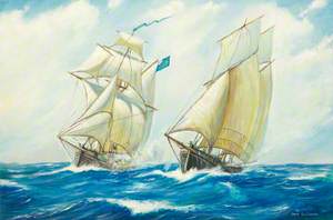 The Barry Smuggler 'Thomas Knight' Being Chased by a Revenue Cutter