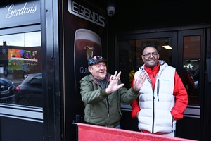 Patrons outside Legends Bar