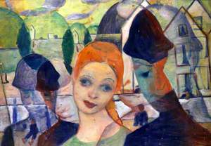Abstract with Woman's Head