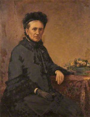 Portrait of a Seated Woman with a Bowl of Flowers