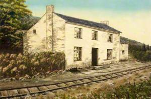 White Stone Cottage with Single Track Railway