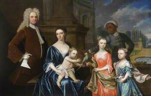 Philip Stanhope (1673–1726), 3rd Earl of Chesterfield, with His Wife, Lady Elizabeth Savile, Children and Nubian Slave