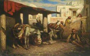 An Arab Boy with Donkeys