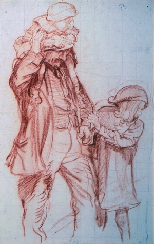 Man with Two Children (Study for the British Empire Panel)