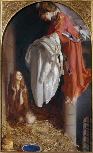 St Agnes in Prison Receiving from Heaven the 'Shining White Garment'