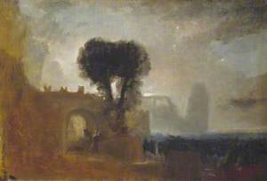 Archway with Trees by the Sea; Sketch for 'The Parting of Hero and Leander'