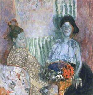 Loveday and Ann: Two Women with a Basket of Flowers