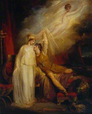 The Reconciliation of Helen and Paris after his Defeat by Menelaus