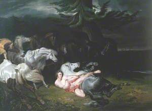 Mazeppa Surrounded by Horses (after Horace Vernet)