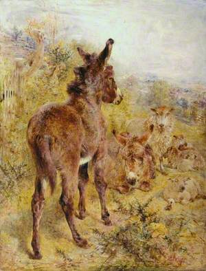 Donkeys and Sheep in a Landscape