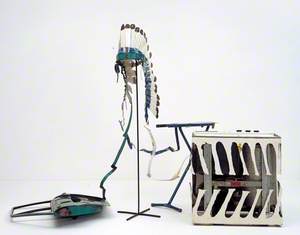 Car Door, Ironing Board and Twin-Tub with North American Indian Headdress