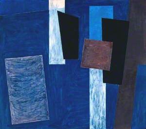 Composition, Blue, Black and Brown