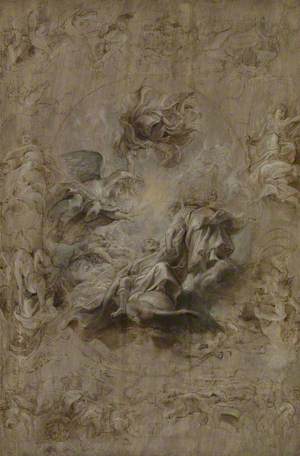 The Apotheosis of James I and Other Studies: Multiple Sketch for the Banqueting House Ceiling, Whitehall