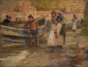 Harbour Scene with Fishermen