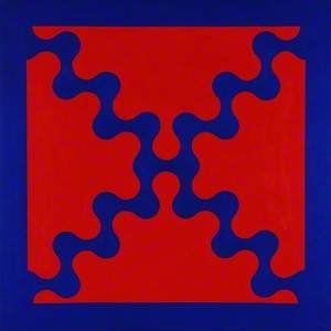 Painting, 1966 (Divided Square No. 4 Red and Blue)