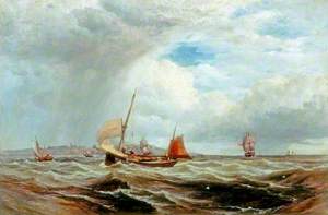 Ships and Fishing Boats in Rough Seas
