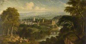 River Scene with Village, Ludlow
