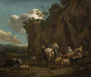 Horseman with Cattle and Figures
