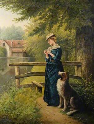 Portrait of a Woman and a Dog
