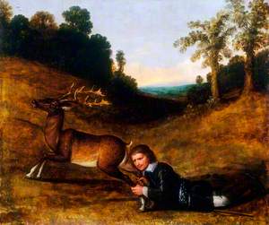 Colonel Smith Grasping the Hind Legs of a Stag