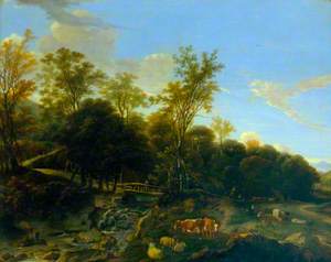 Landscape with a Rustic Bridge and Cattle