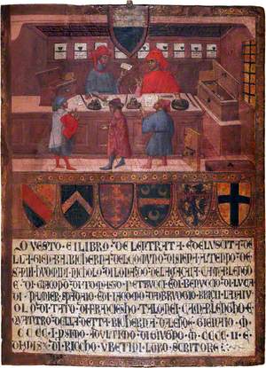 The Camarlingo Niccolò di Leonardo della Gazaia, His Scrivener and Three Taxpayers