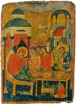 Icon with The Birth of the Virgin