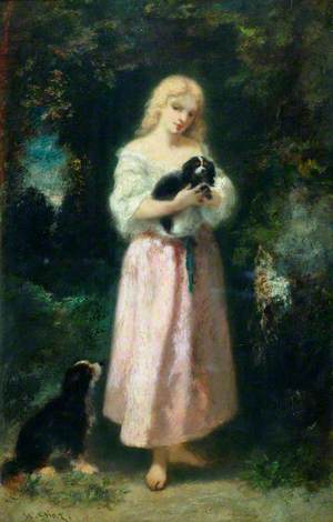 Girl with Dogs