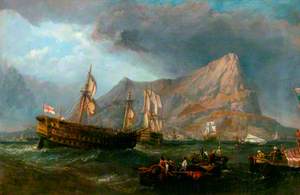 HMS 'Victory' Towed into Gibraltar