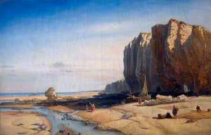 Rocky Coast with Figures and Boats