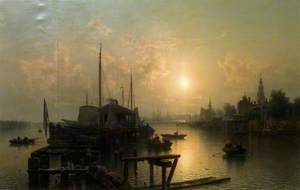River with Boats and Shipping